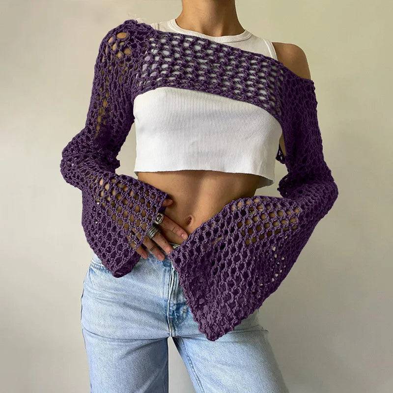 Mesh crop top for women