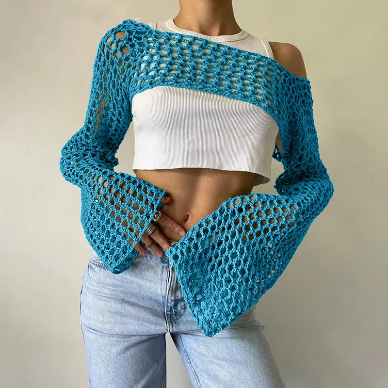 Mesh crop top for women