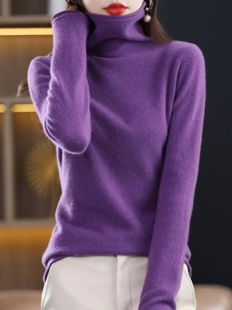 Noimee - Knitted sweater with turtleneck and slim fit for women