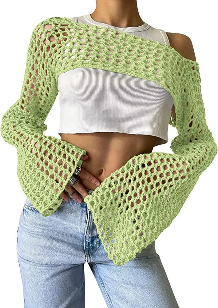 Mesh crop top for women