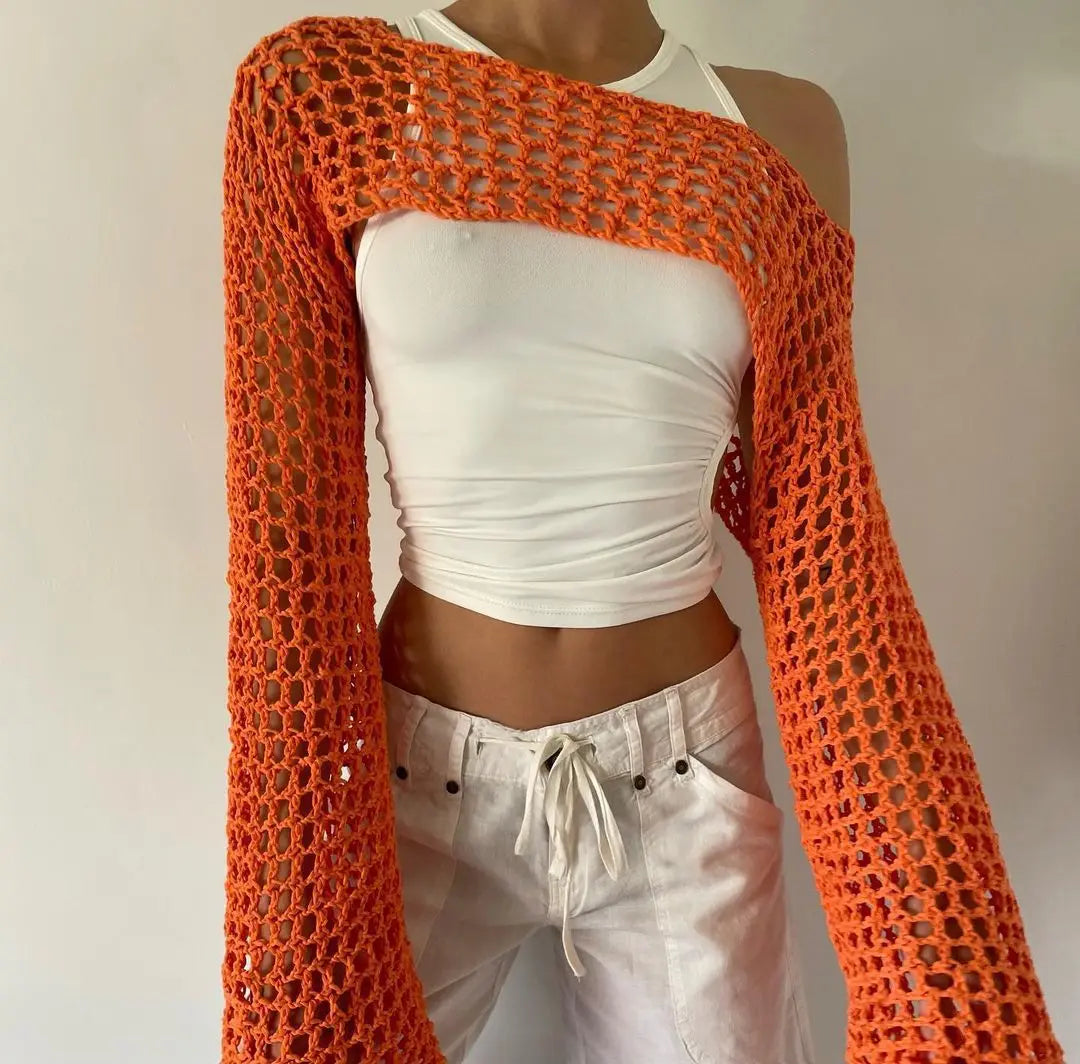 Mesh crop top for women