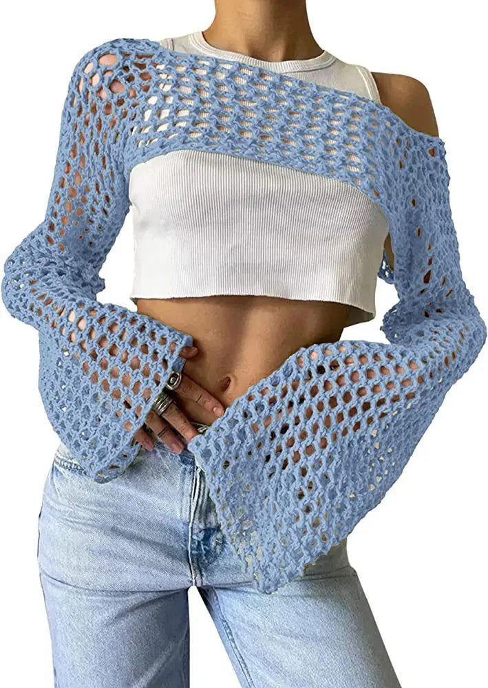 Mesh crop top for women