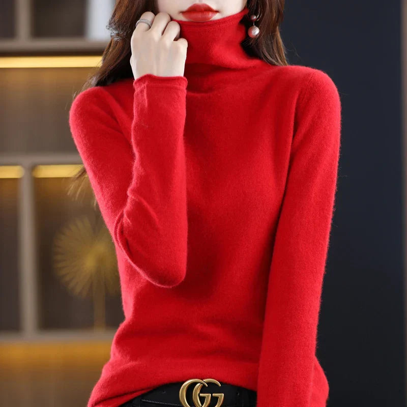 Noimee - Knitted sweater with turtleneck and slim fit for women