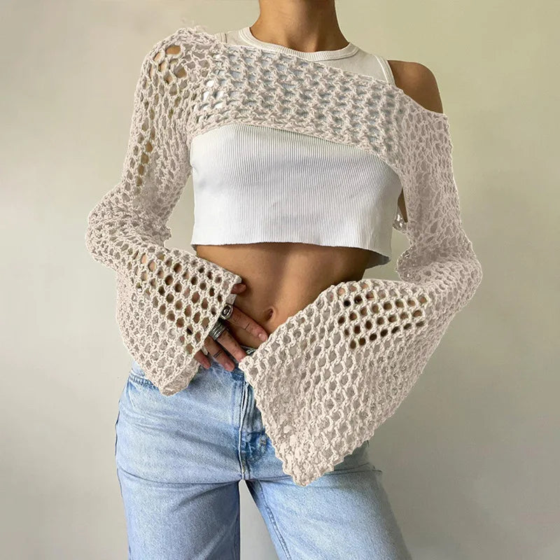 Mesh crop top for women