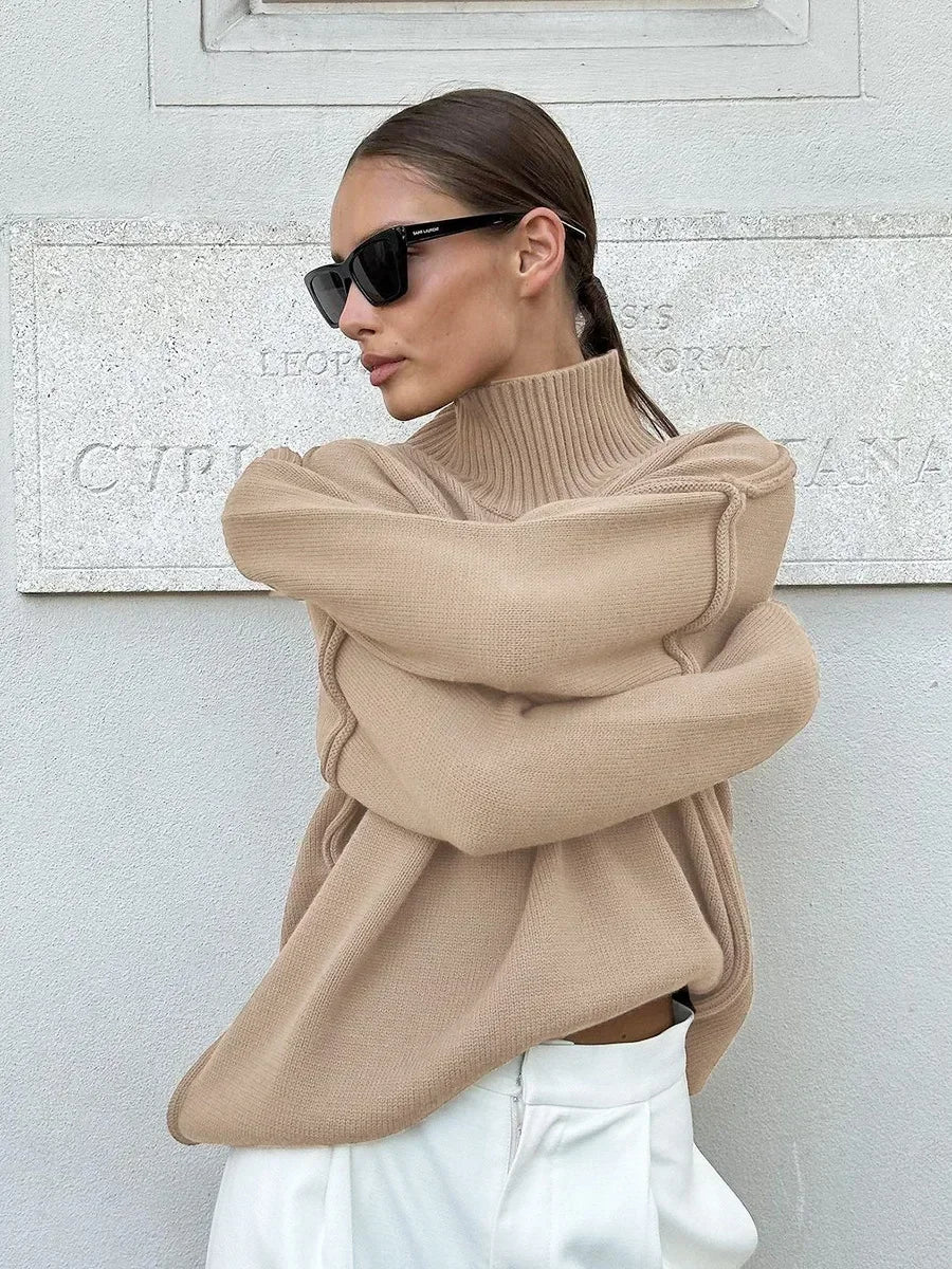 Darwin sweater with turtleneck in smooth knit look