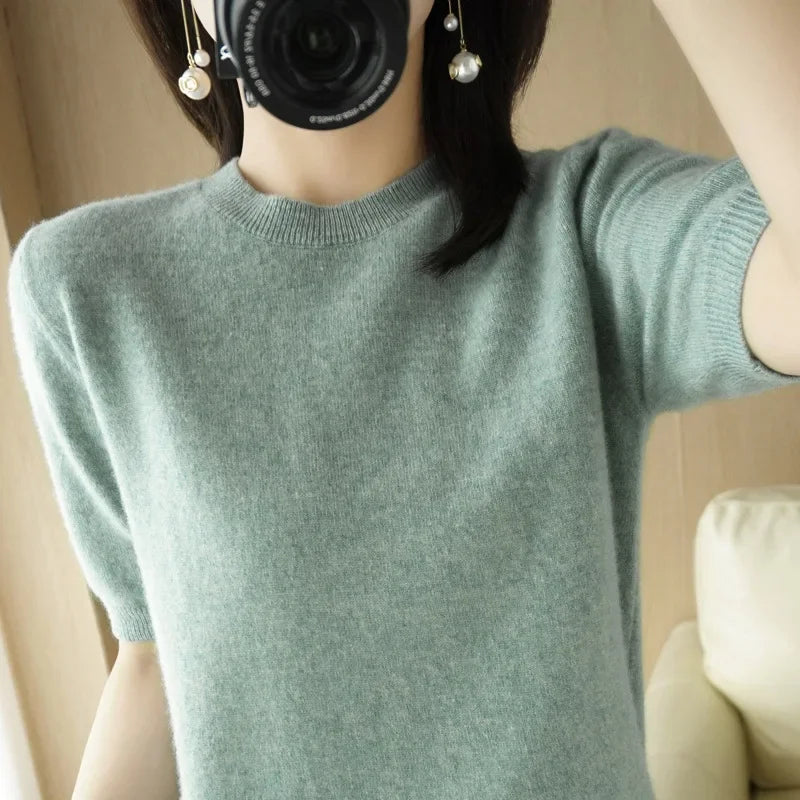 Adèle Short Sleeve Round Neck Knitted Sweater