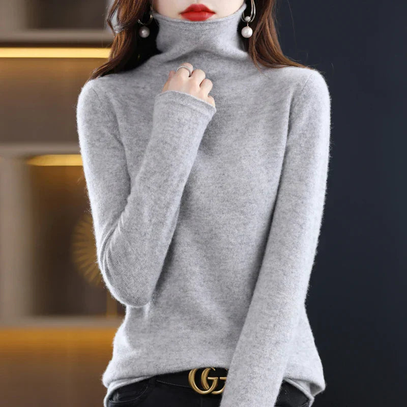 Noimee - Knitted sweater with turtleneck and slim fit for women