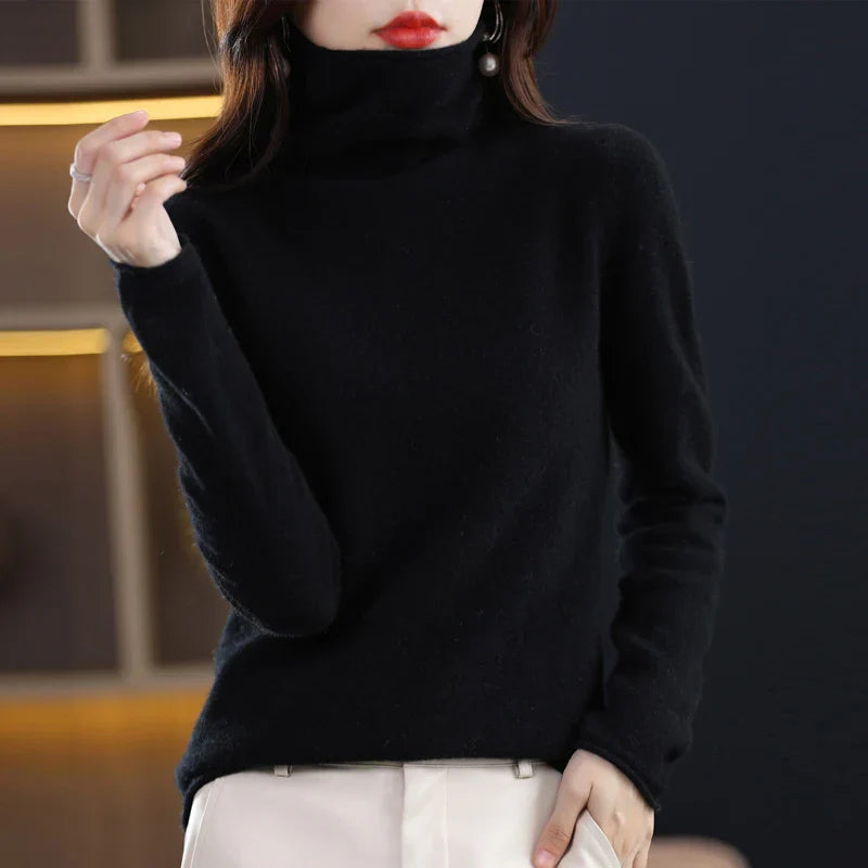 Noimee - Knitted sweater with turtleneck and slim fit for women