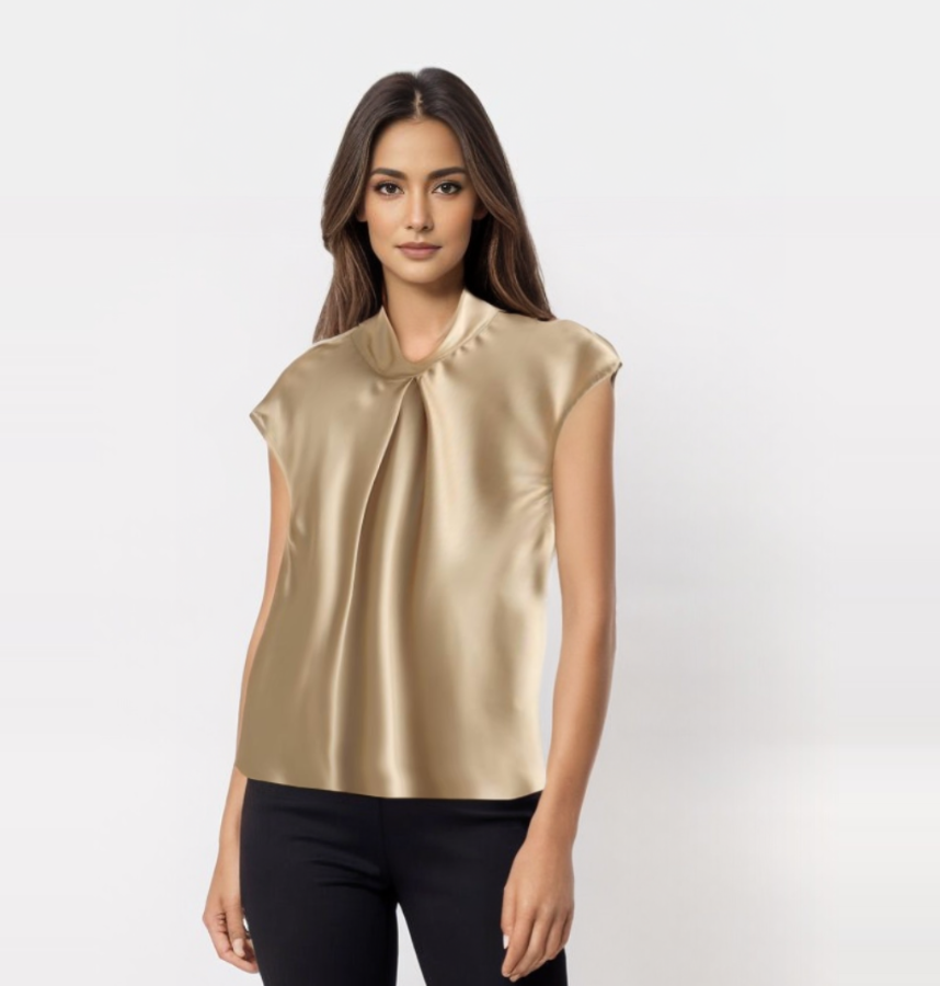 Ryza | Elegant Sleeveless Satin Blouse