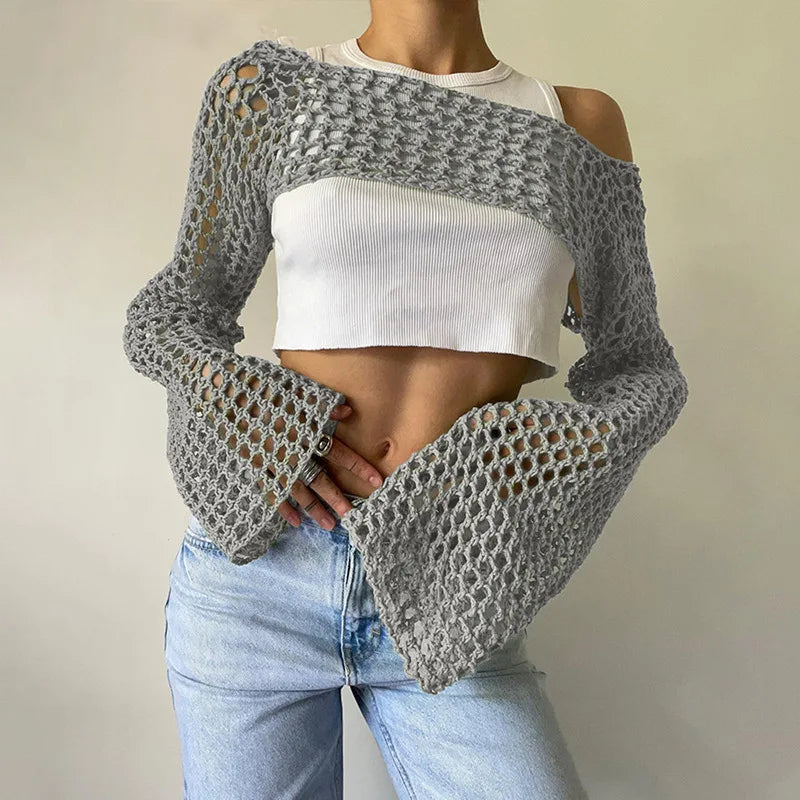 Mesh crop top for women