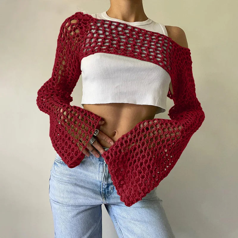 Mesh crop top for women
