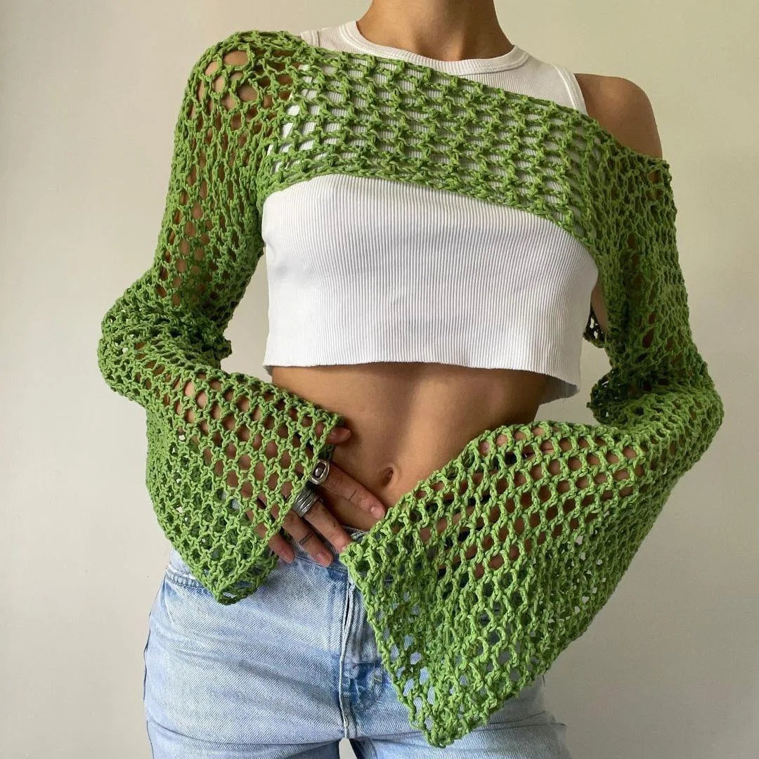 Mesh crop top for women