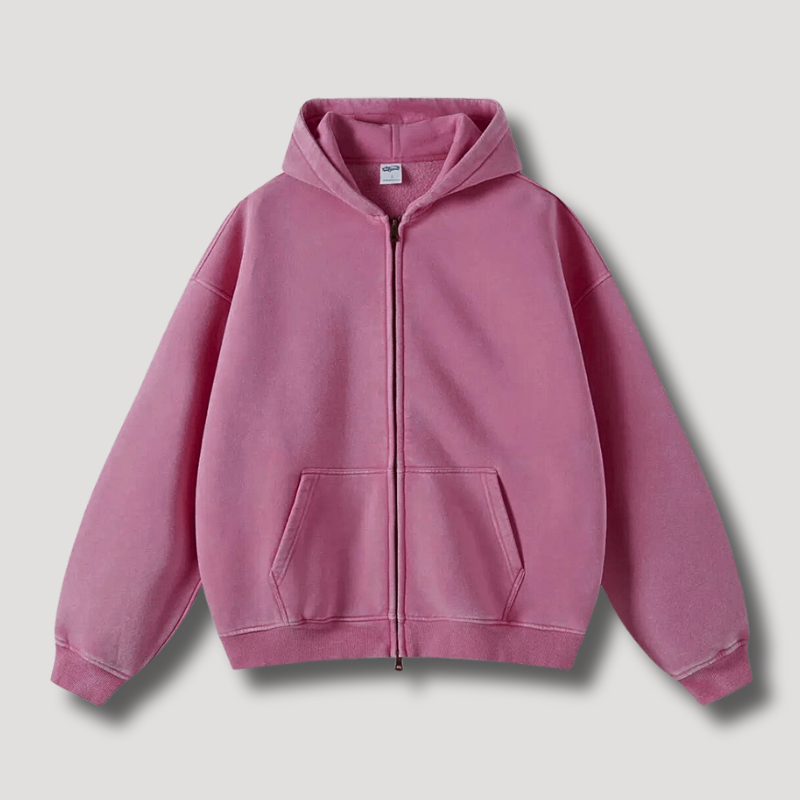 Timo - Zip hoodie in a washed-out vintage look