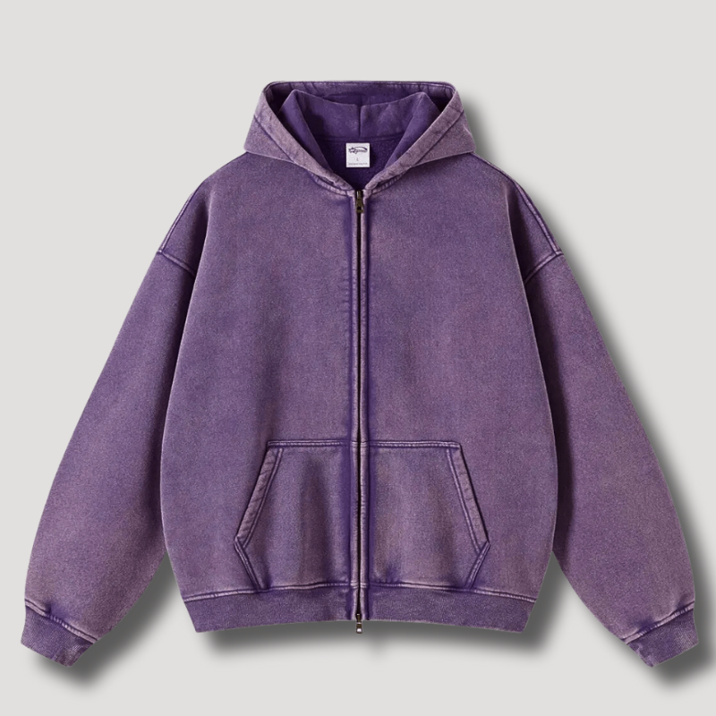 Timo - Zip hoodie in a washed-out vintage look