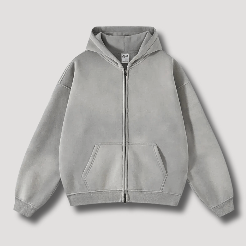 Timo - Zip hoodie in a washed-out vintage look