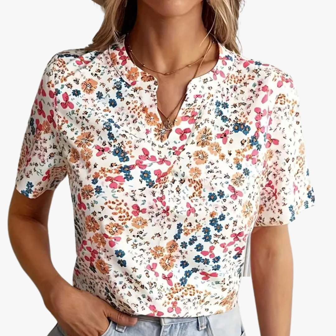 Vintage floral pattern ladies blouse