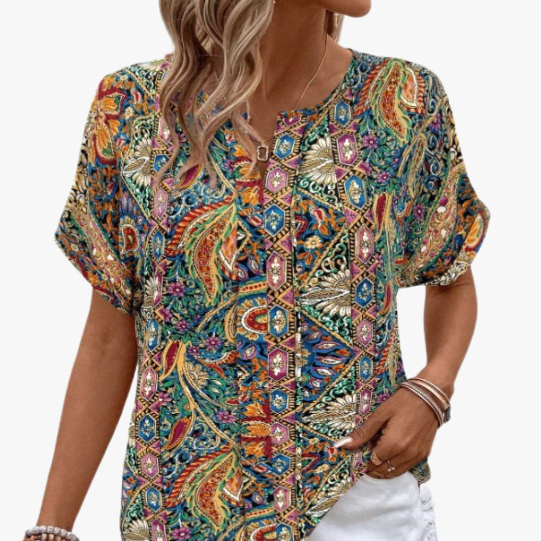 Vintage floral pattern ladies blouse