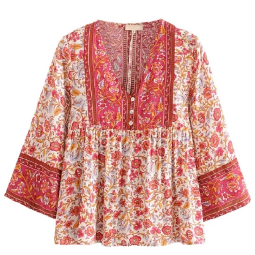 Hazel | Summer Small Boho Daisy Print Blouse