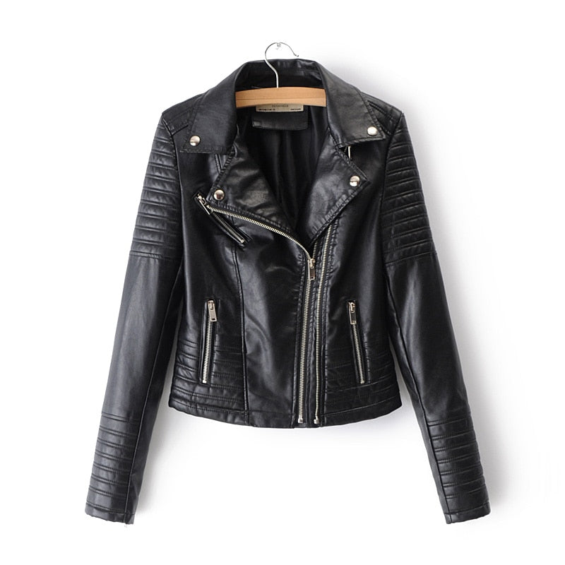 Leather motorcycle jacket for women - Kristi