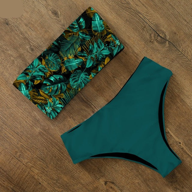 AquaLivv - High-waisted bandeau bikini