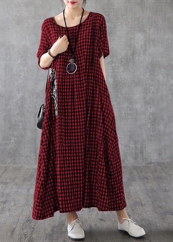 Herra - Casual summer long plaid dress