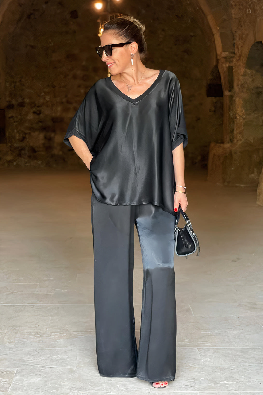 Two-piece satin set - Chie