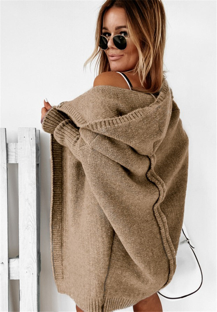 Knitted cardigan with hood - Chiara