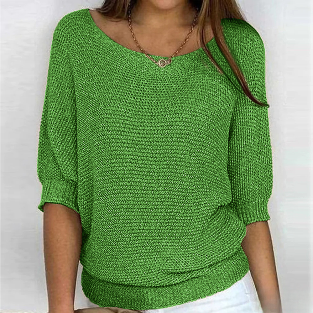 Shiny knitted top for women