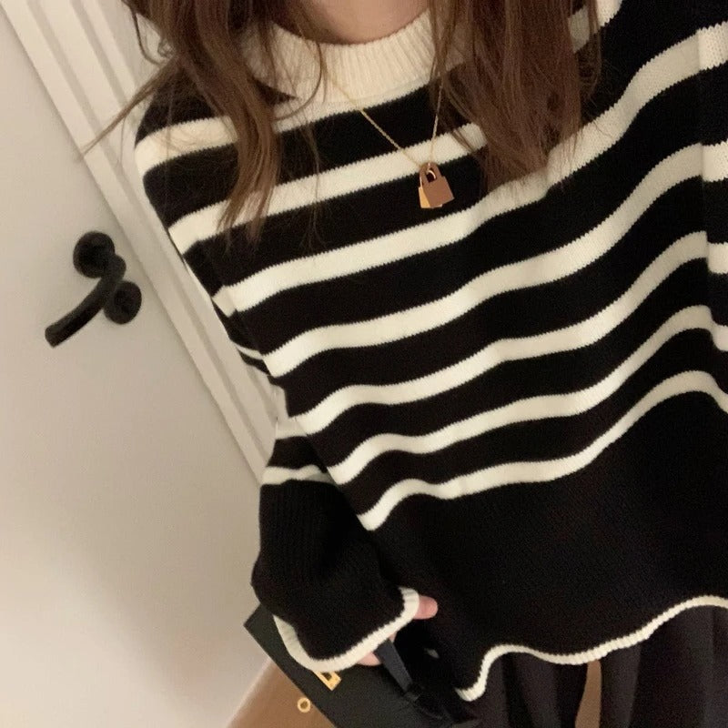Megan - Striped long sleeve sweater for women