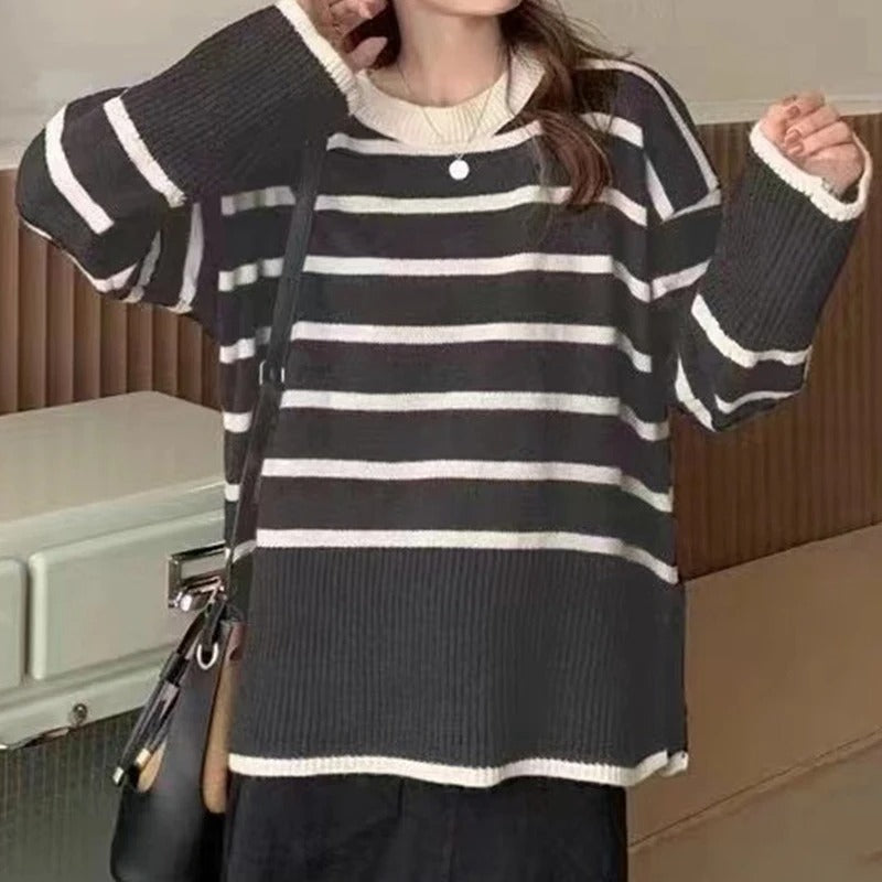 Megan - Striped long sleeve sweater for women