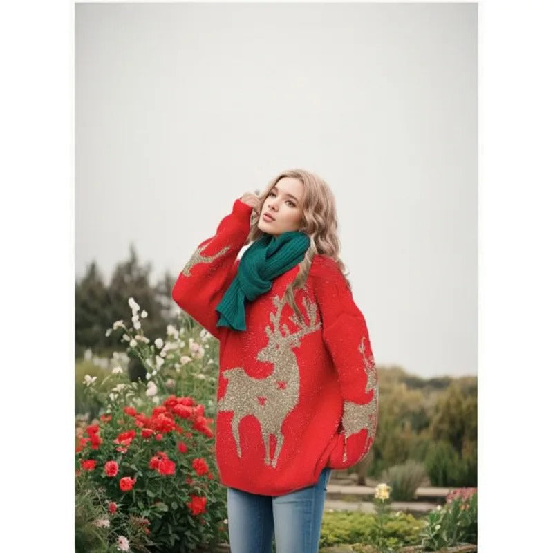 Theresa - Oversized sweater with snowflake design