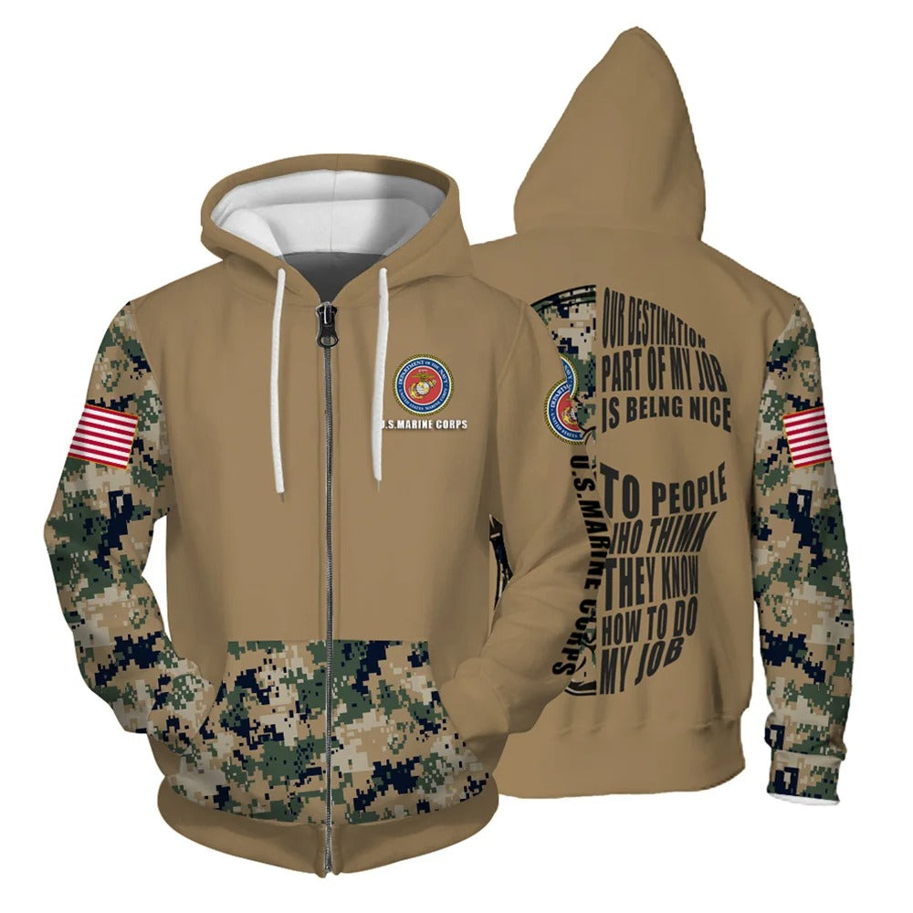 Hunter - Men's zip hoodie with skull motif