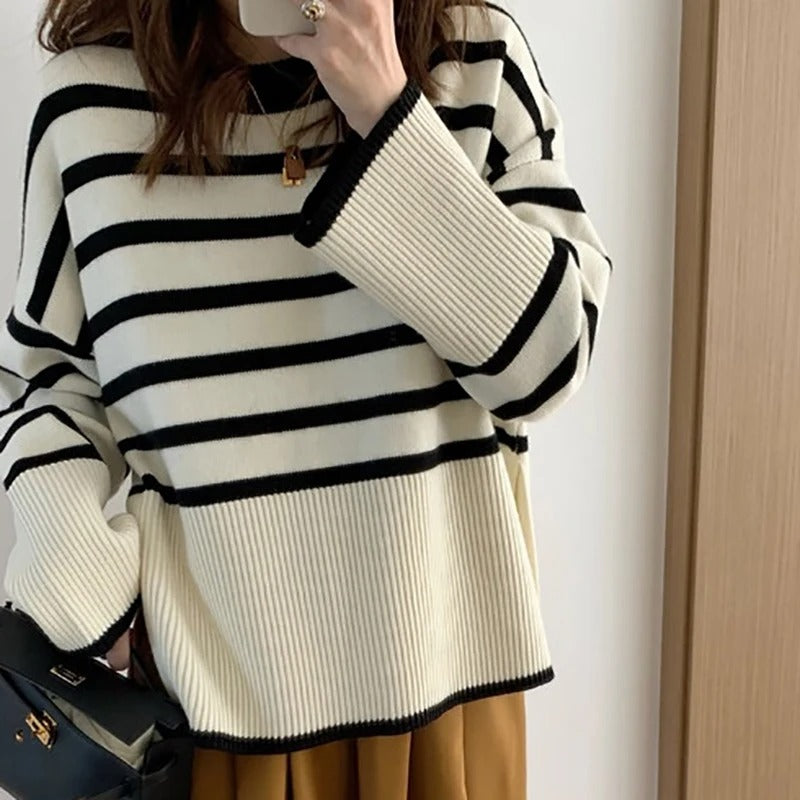 Megan - Striped long sleeve sweater for women
