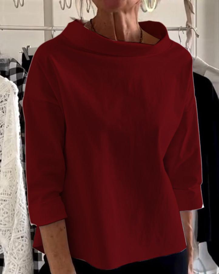 Elegant top with high collar for women