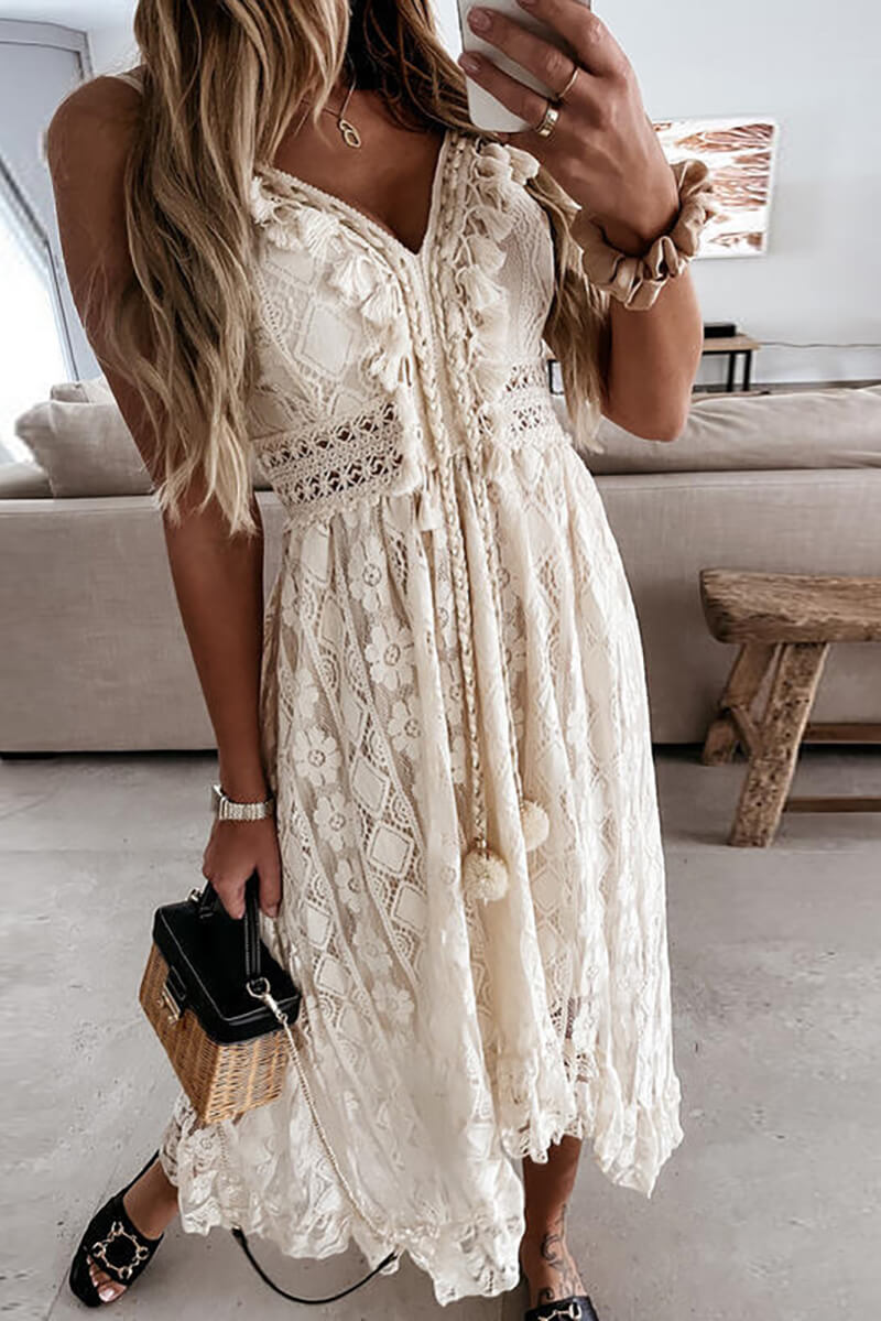 Carmen® | Embroidered midi dress with ruffles
