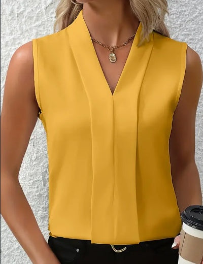 Sina - Elegant sleeveless V-neck blouse for women