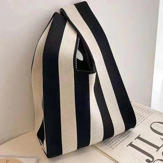 Coralie - Chic striped canvas tote bag