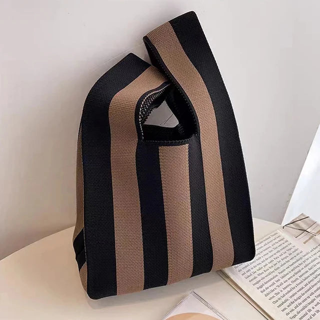 Coralie - Chic striped canvas tote bag