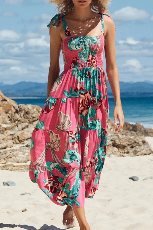 Brigitta - Printed dresses with thin straps and trendy bohemian prints.