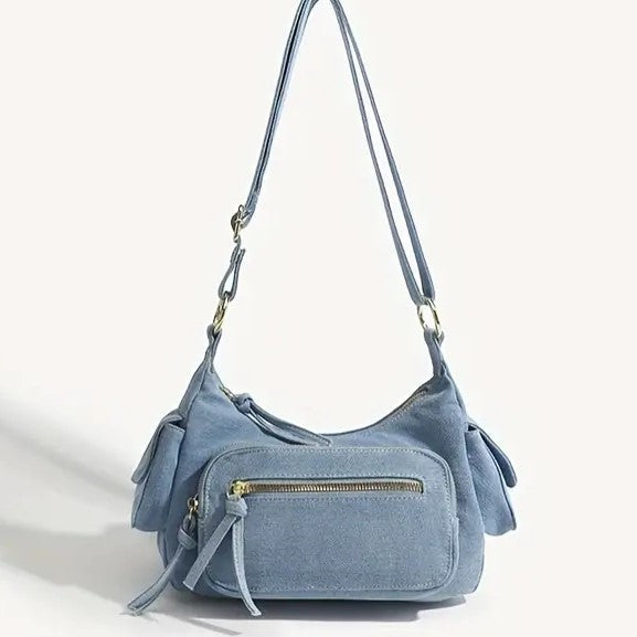 Kenna - Retro denim shoulder bag