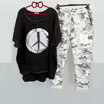 | Cool and airy shirt and pants set
