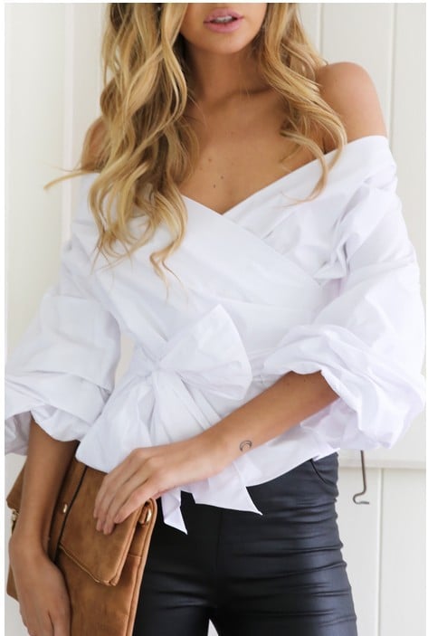 Noelle - Short lace double-breasted blouse