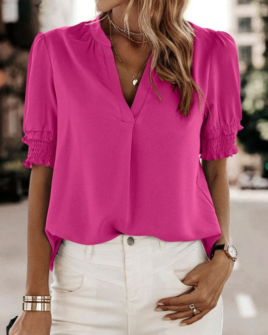 Elara | Chic V-Neck Blouse for Ladies