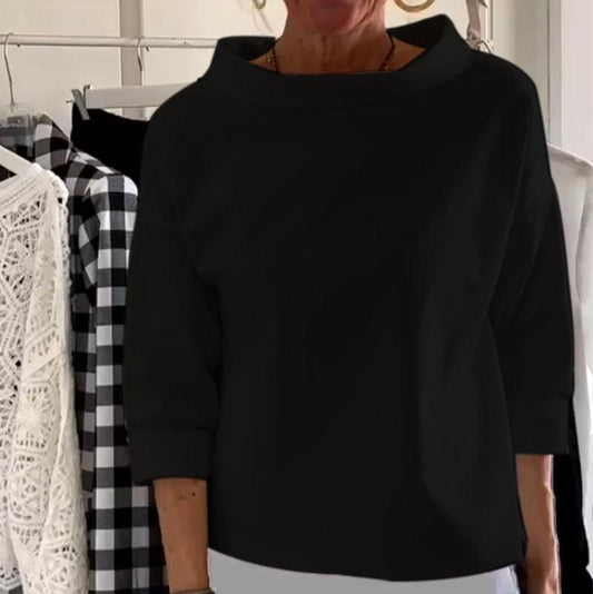 Elegant top with high collar for women