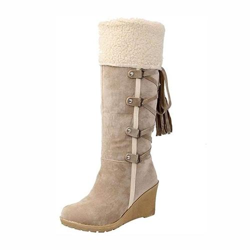"Warm Wedge Boots for Winter "