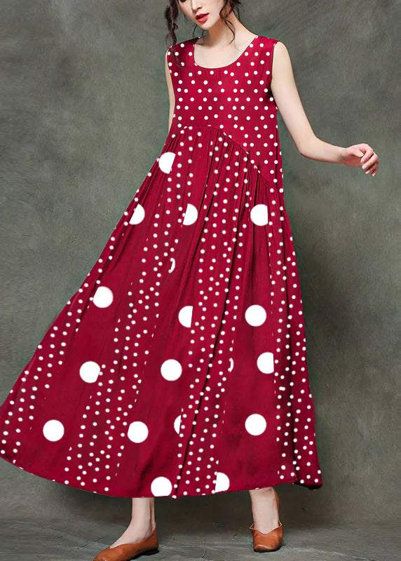 Mitchi - O-neck ruffled long sleeveless dresses