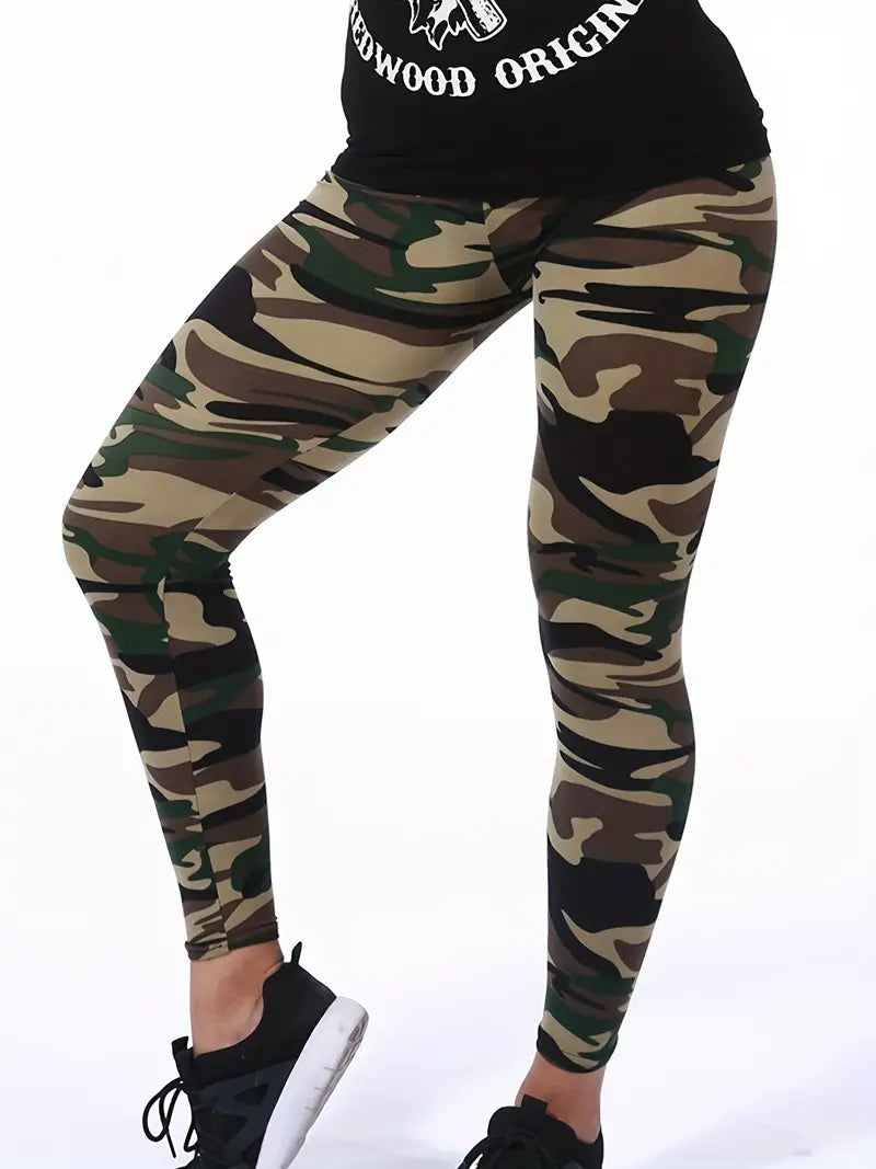 - casual camouflage leggings with high waist