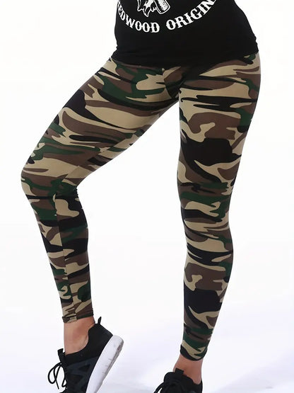 - casual camouflage leggings with high waist