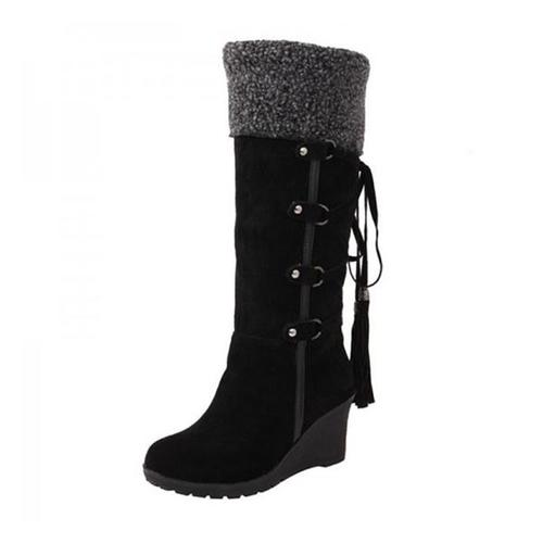 "Warm Wedge Boots for Winter "