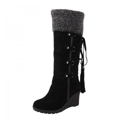 "Warm Wedge Boots for Winter "